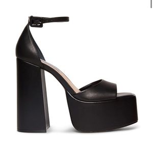 KASSIANI BLACK LEATHER PLATFORM HEEL Steve Madden